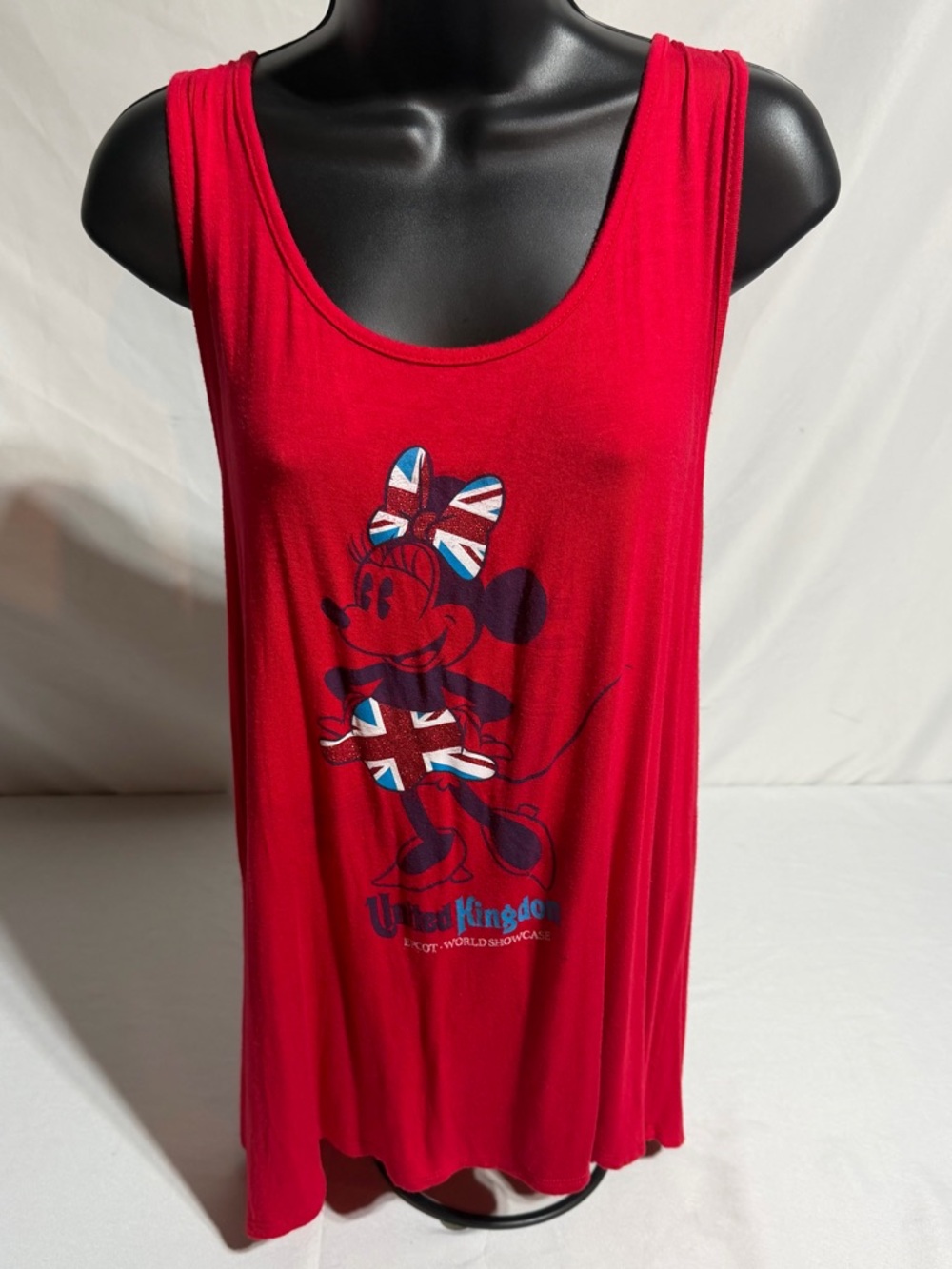 Disney Epcot United Kingdom World Showcase Minnie Mouse Red Tank Top - Size XL